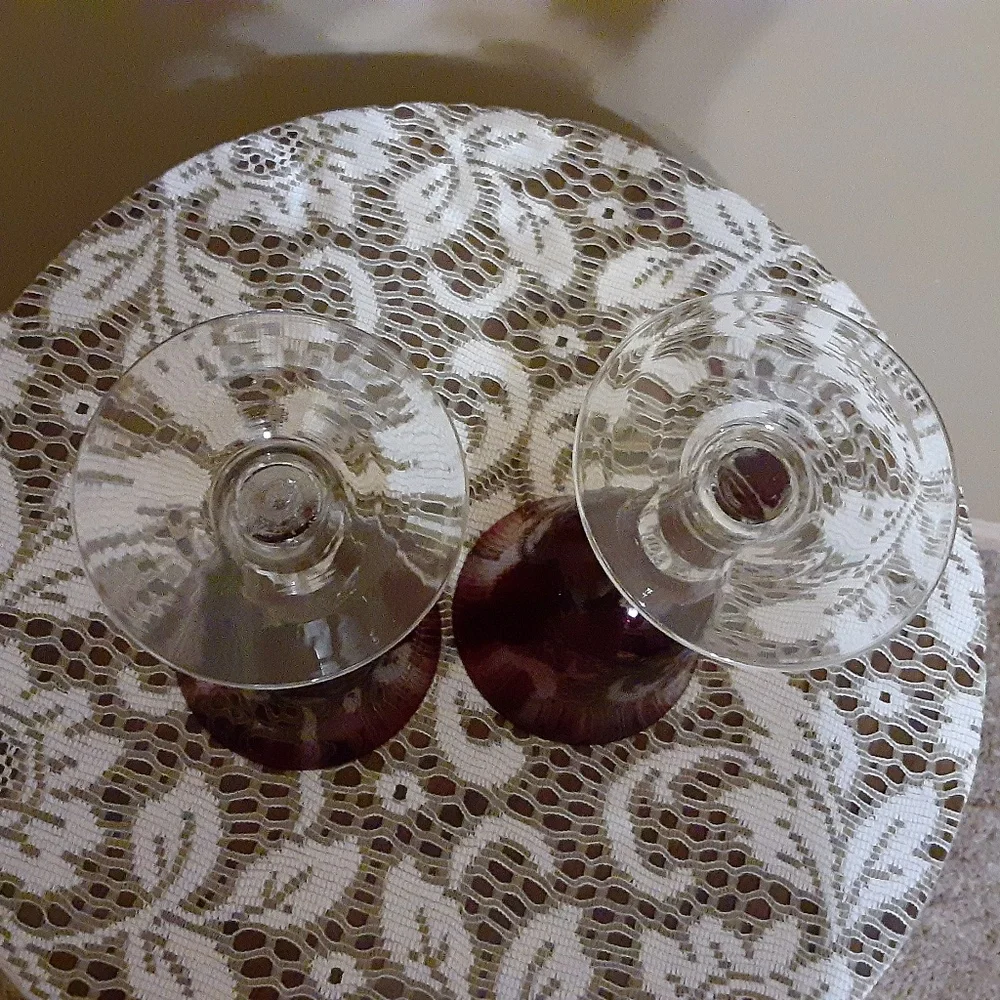 Ruby Red Crystal Goblets Set of 2